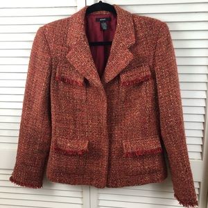 Alfani boucle wool fitted short jacket w/pockets